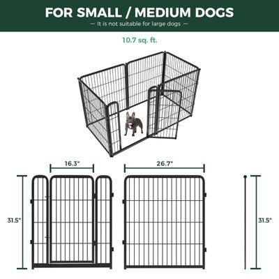 Show full view: FXW Homeplus Indoor Dog Playpen, Black, 32-in, 6-panel slide 7 of 9