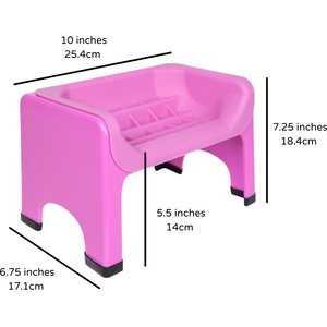 Fluff Trough Binge Blocker Elevated Dog & Cat Slow Feeder, Purple