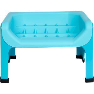 Fluff Trough Binge Blocker Elevated Dog & Cat Slow Feeder, Teal