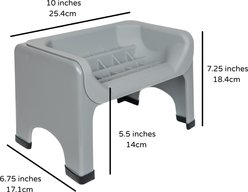 Fluff Trough Binge Blocker Elevated Dog & Cat Slow Feeder, Gray slide 2 of 6