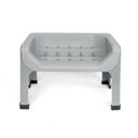 Fluff Trough Binge Blocker Elevated Dog & Cat Slow Feeder, Gray