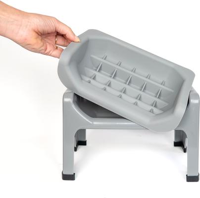 Show full view: Fluff Trough Binge Blocker Elevated Dog & Cat Slow Feeder, Gray slide 2 of 7