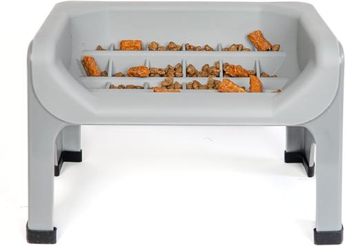 Show full view: Fluff Trough Binge Blocker Elevated Dog & Cat Slow Feeder, Gray slide 4 of 7