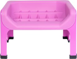Fluff Trough Binge Blocker Elevated Dog & Cat Slow Feeder, Purple