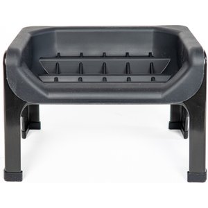Fluff Trough Binge Blocker Elevated Dog & Cat Slow Feeder, Black