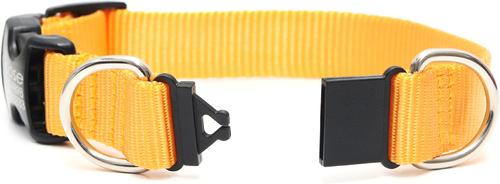 Show full view: Mimi Green Breakaway Personalized Nylon Dog Collar with Black Plastic Buckle, Yellow, Large: 18 to 22-in neck, 1-in wide slide 2 of 5