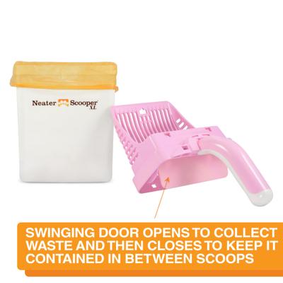 Show full view: Neater Pets Neater Scooper XL Direct-to-Bag Cat Litter Scoop, 6 x 3 x 11-in, Pink slide 3 of 10