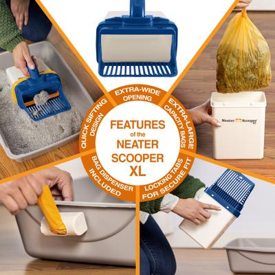 Show full view: Neater Pets Neater Scooper XL Direct-to-Bag Cat Litter Scoop, 6 x 3 x 11-in, Blue slide 6 of 10