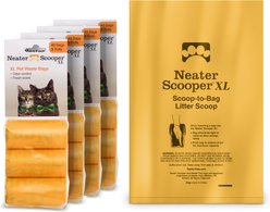 Neater Pets Neater Scooper XL Extra Capacity Cat Litter Waste Bag, Orange, 14 x 9.5-in, 180 count