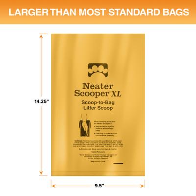 Show full view: Neater Pets Neater Scooper XL Extra Capacity Cat Litter Waste Bag, Orange, 14 x 9.5-in, 90 count slide 3 of 6