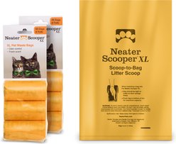 Neater Pets Neater Scooper XL Extra Capacity Cat Litter Waste Bag, Orange, 14 x 9.5-in, 90 count