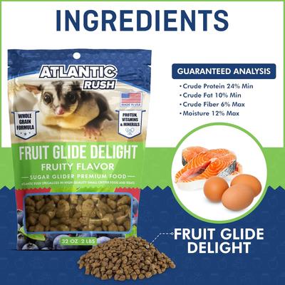 Show full view: Atlantic Rush Fruit Glide Delight Fruity Flavor Sugar Glider Food, 32-oz bag slide 4 of 9