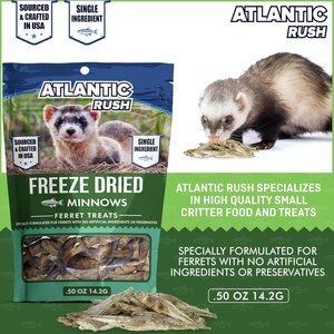Atlantic Rush Freeze-Dried Minnow Ferret Treats, 0.5-oz bag