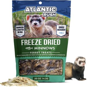 Atlantic Rush Freeze-Dried Minnow Small Animal Treats, 0.5-oz bag