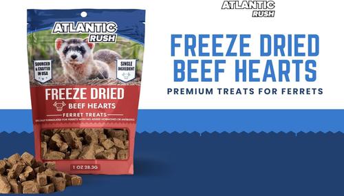 Show full view: Atlantic Rush Freeze-Dried Beef Heart Small Animal Treats, 1-oz bag slide 3 of 9
