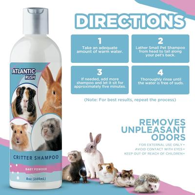 Show full view: Atlantic Rush Critter Shampoo Baby Powder Small Pet Shampoo, 8-fl oz bottle slide 3 of 8