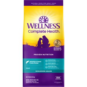Wellness Complete Health Adult Whitefish & Sweet Potato Recipe Dry Dog Food, 30-lb bag