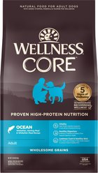 Wellness CORE Wholesome Grains Ocean Recipe High Protein Dry Dog Food, 22-lb bag slide 1 of 9