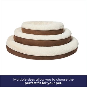 Frisco Faux Suede Donut Cuddler Cat & Dog Bed, Brown, X-Small
