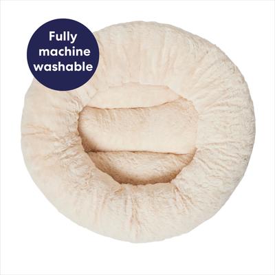 Show full view: Frisco Faux Suede Donut Cuddler Cat & Dog Bed, Brown, X-Small slide 7 of 11