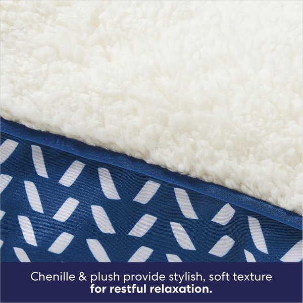 Show full view: Frisco Orthopedic Pillow Cat & Dog Bed with Removable Cover, Navy Herringbone, Large slide 3 of 8