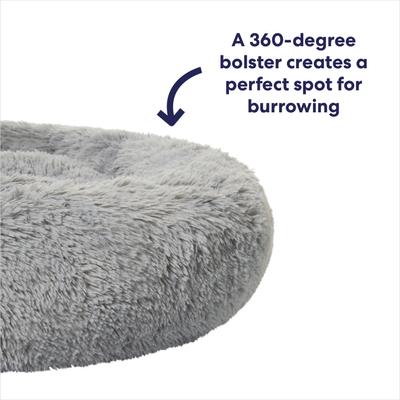 Show full view: Frisco Long Faux Fur Donut Cat & Dog Bed, Smoky Gray, Medium slide 5 of 10