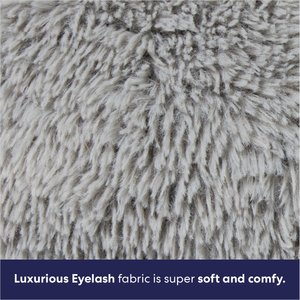 Frisco Long Faux Fur Donut Cat & Dog Bed, Smoky Gray, Medium