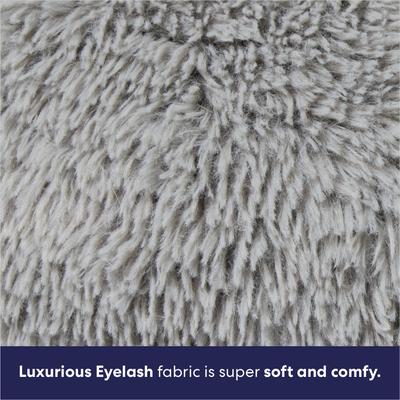 Show full view: Frisco Long Faux Fur Donut Cat & Dog Bed, Smoky Gray, Medium slide 4 of 10