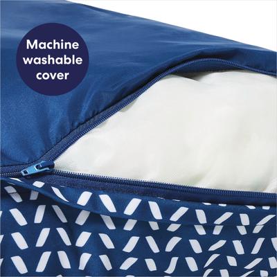 Show full view: Frisco Orthopedic Pillow Cat & Dog Bed with Removable Cover, Navy Herringbone, Large slide 6 of 9