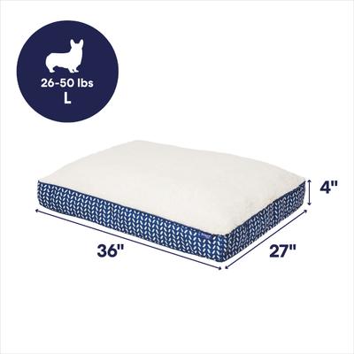 Show full view: Frisco Orthopedic Pillow Cat & Dog Bed with Removable Cover, Navy Herringbone, Large slide 3 of 9