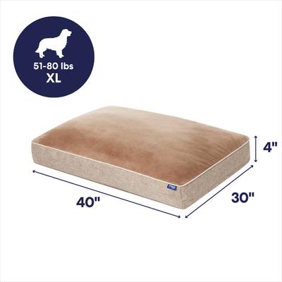Show full view: Frisco Orthopedic Pillow Cat & Dog Bed with Removable Cover, Beige, X-Large slide 2 of 9