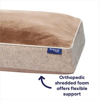 Show full view: Frisco Orthopedic Pillow Cat & Dog Bed with Removable Cover, Beige, Large slide 4 of 9