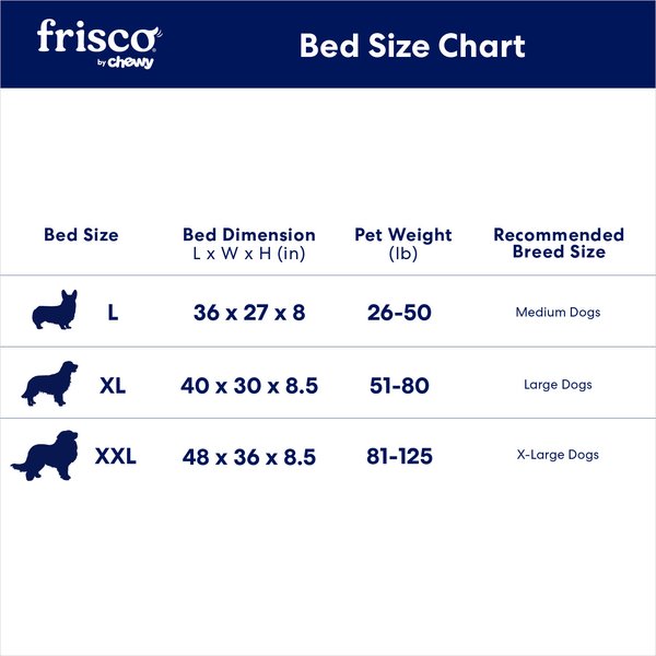 Show full view: Frisco Plush Orthopedic Pillowtop Dog Bed w/Removable Cover, Beige, XX-Large slide 7 of 9