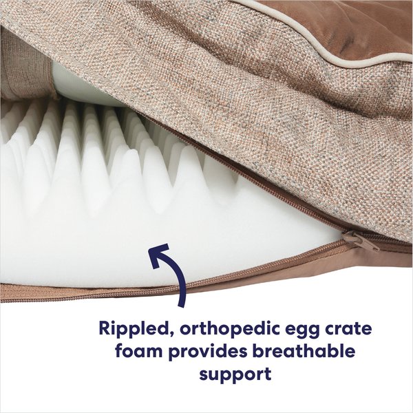 Show full view: Frisco Plush Orthopedic Pillowtop Dog Bed w/Removable Cover, Beige, XX-Large slide 4 of 9
