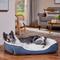 Show in main carousel: Frisco Sherpa Bolster Cat & Dog Bed, Navy Herringbone, Large slide 1 of 9