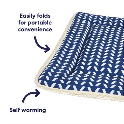 Show full view: Frisco Sherpa Reversible Cat Mat, Navy Herringbone slide 4 of 8