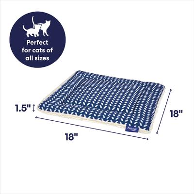 Show full view: Frisco Sherpa Reversible Cat Mat, Navy Herringbone slide 2 of 8