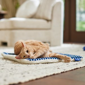 Frisco Sherpa Reversible Cat Mat, Navy Herringbone
