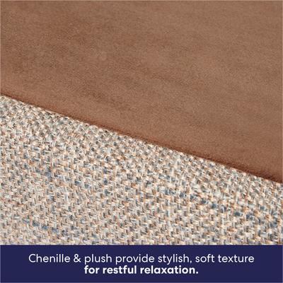 Show full view: Frisco Plush Orthopedic Front Bolster Cat & Dog Bed w/Removable Cover, Beige, Medium slide 4 of 10