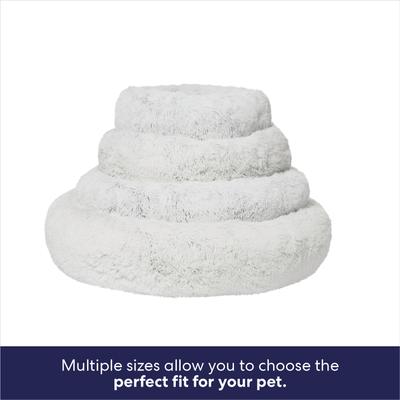 Show full view: Frisco Long Faux Fur Donut Cat & Dog Bed, Silver, Medium slide 7 of 10