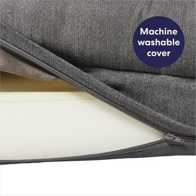 Show full view: Frisco Plush Orthopedic Front Bolster Cat & Dog Bed w/Removable Cover, Gray, Large slide 6 of 9