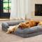 Show in main carousel: Frisco Plush Orthopedic Front Bolster Cat & Dog Bed w/Removable Cover, Gray, Large slide 1 of 9