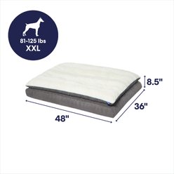 Frisco Plush Orthopedic Pillowtop Dog Bed w/Removable Cover, Gray, XX-Large slide 2 of 8
