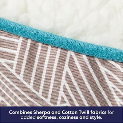 Show full view: Frisco Sherpa Bolster Cat & Dog Bed, Light Gray Basketweave, Large slide 3 of 8