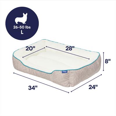 Show full view: Frisco Sherpa Bolster Cat & Dog Bed, Light Gray Basketweave, Large slide 2 of 8