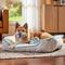 Show in main carousel: Frisco Sherpa Bolster Cat & Dog Bed, Light Gray Basketweave, Large slide 1 of 8