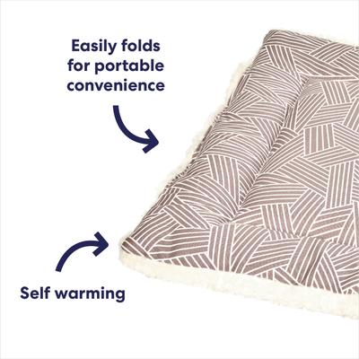 Show full view: Frisco Sherpa Reversible Cat Mat, Light Gray Basket Weave Print slide 4 of 8