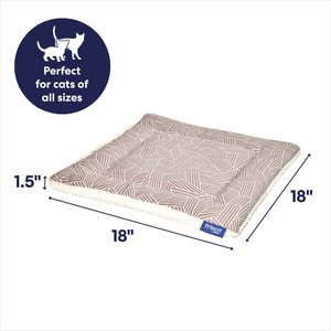 Frisco Sherpa Reversible Cat Mat, Light Gray Basket Weave Print