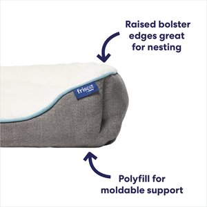 Frisco Sherpa Bolster Cat & Dog Bed, Gray, Small