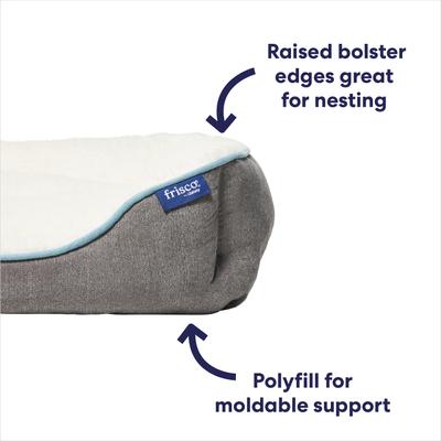 Show full view: Frisco Sherpa Bolster Cat & Dog Bed, Gray, Small slide 5 of 9